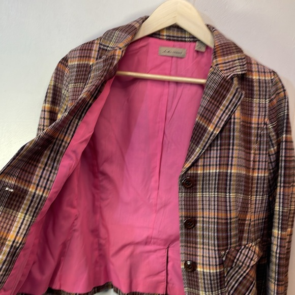 I.E. relaxed Plaid Wool-Blend Waist Length Versatile Statement Jacket - M-#0037 - Picture 8 of 12